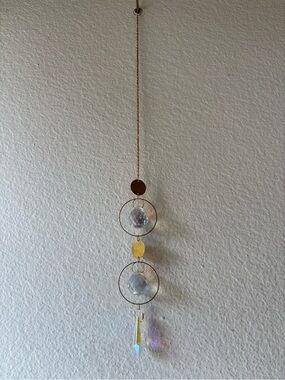 Circle Gold Rainbow Suncatcher Decor